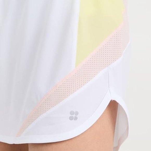 Sweaty Betty London NWT White/Yellow/Pink TRACK SPEED Running Shorts, Sz XLarge - Picture 5 of 7